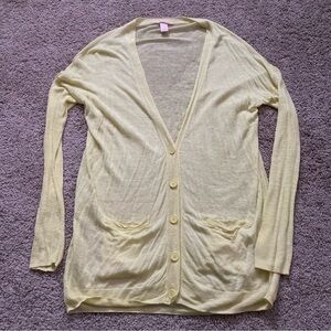 Victoria's Secret Yellow Open-Front Cardigan Sweater